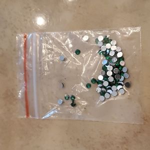 Green faux jewels